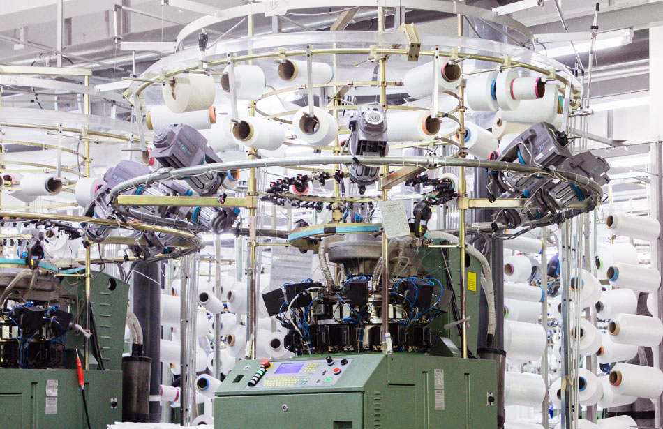 SANTONI circular knitting machine in TWINALL's factory