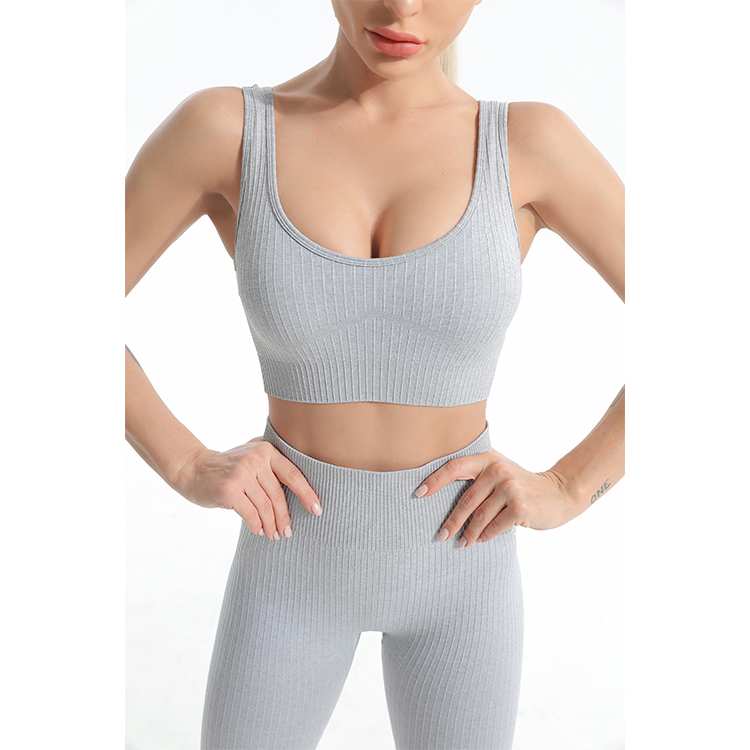 seamless ribbed sports bras and legging sets