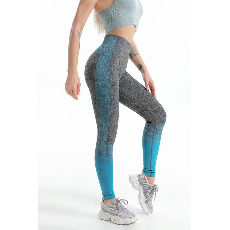 Seamless Marl sports bra and leggings set leggings side 