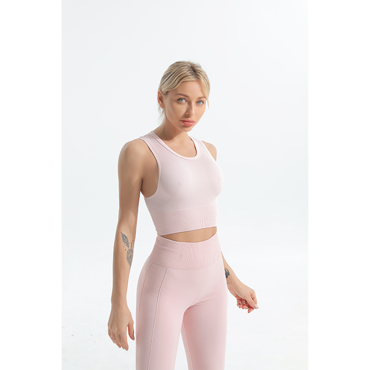 Seamless bra top and leggings fitness set bra top 