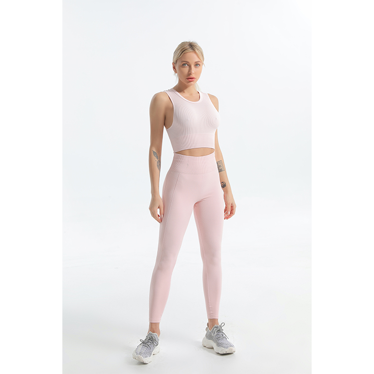 Seamless bra top and leggings fitness sets