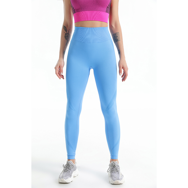 Seamless jacquard sports bra and active leggings sets leggings 1 1