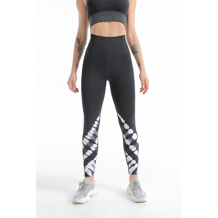 Seamless sports bra and tie dye leggings sets leggings 
