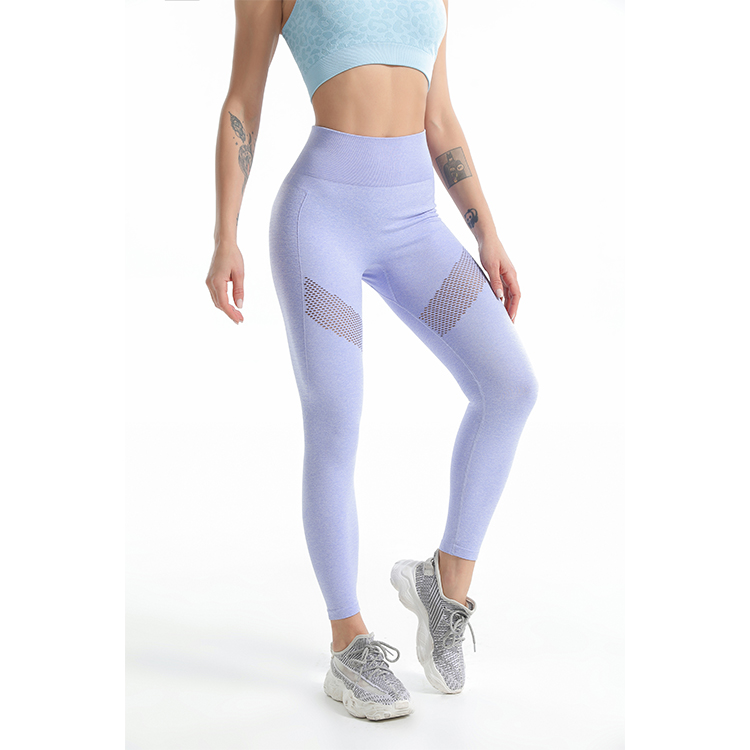 Seamless sports bra with jacquard and leggings sets leggings 