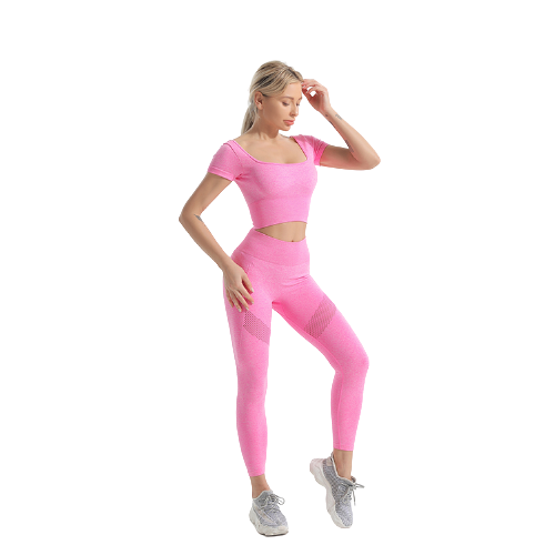 Set Gym Tonic crop top and leggings with hearts pattern (6-16