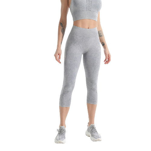 Seamless recycled nylon sports bra and cappri leggings sets cappri leggings  removebg preview